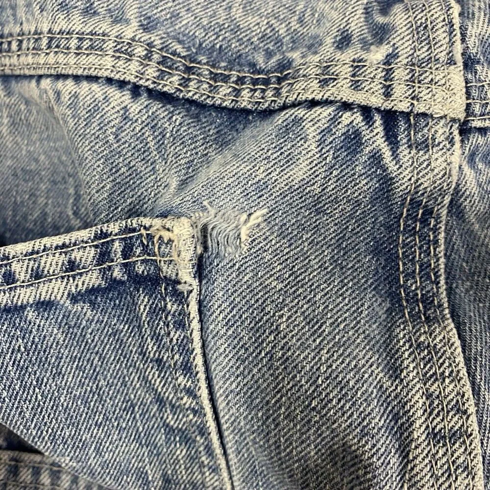 Vtg Key Mens Carpenter Jeans Size 33 Blue 100% Cotton Pockets Straight Leg 32x30